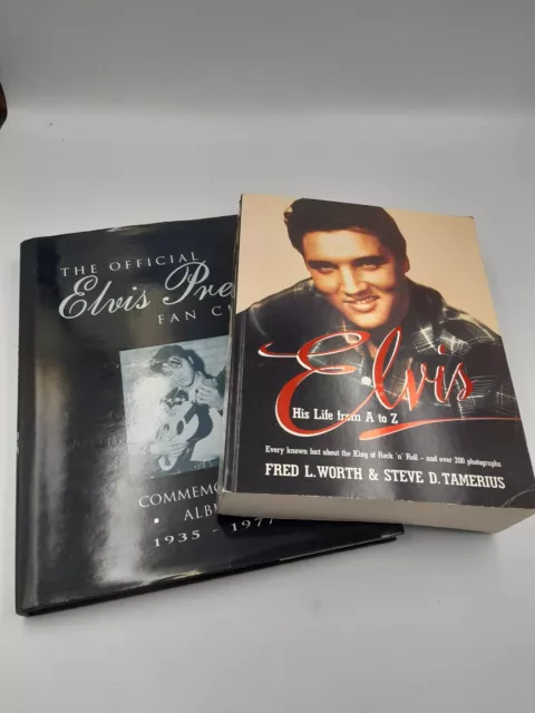 Bundle of 2 Elvis Presley Books - Fan Club Commemorative Album/His Life from A-Z