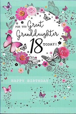 Happy 18th Birthday Greeting Card For A Wonderful Granddaughter by Mary Kirkham 