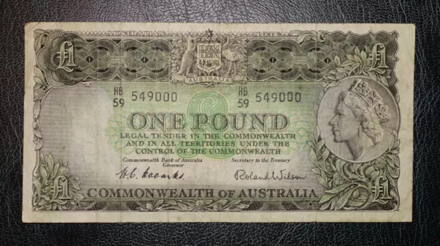 1961 Australia commonwealth | £1 pound | QE II | HB 59 549000 | P-34a