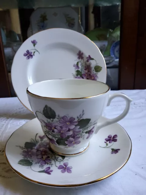 Vintage 'Violets" Tea Trio By "Duchess "England