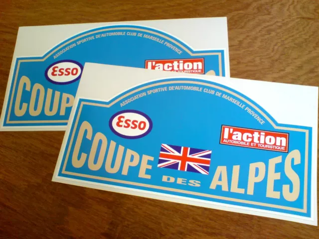 COUPE DES ALPES Classic Race Rally Motorsport Stickers Decals 2 off 150mm