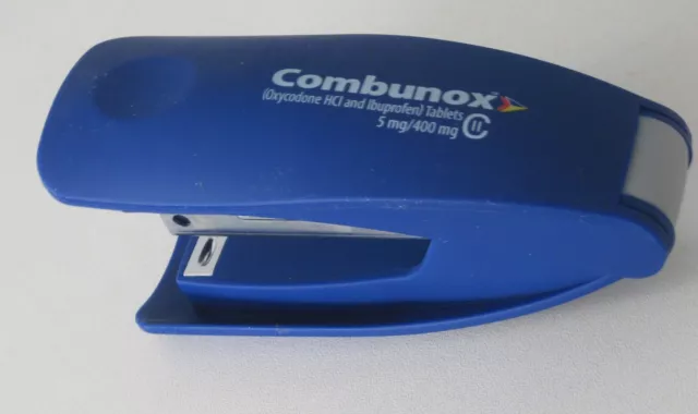 Combunox Pharmaceutical Drug Rep Promotional Promo Blue Stapler Brand New Rare!