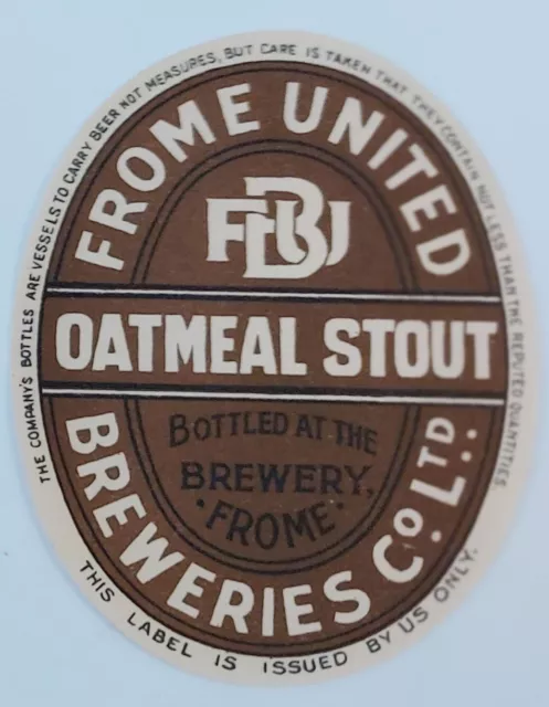 Frome United Breweries Oatmeal Stout bottle label
