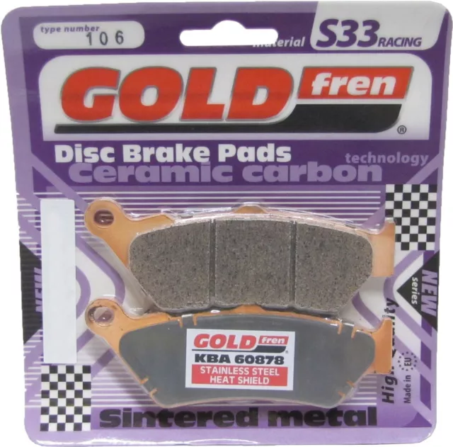 Goldfren S33 Brake Pads Front For Bmw F 650 GS K72 Twin cylinder 798cc 2007-2012