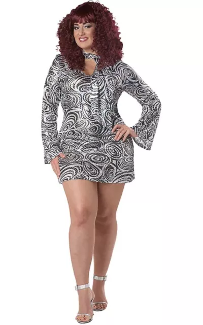 Disco Diva 1970S Adult Plus Size Womens Fancy Dress Costume