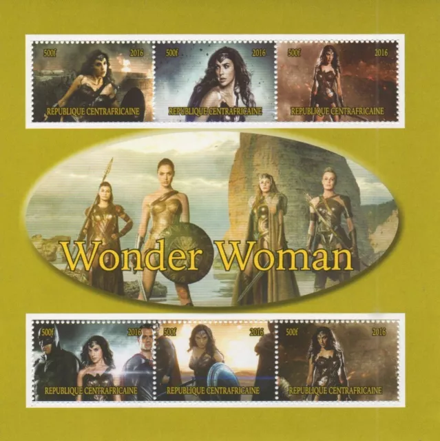 Batman Vs Superman Dawn Of Justice Wonder Woman In Poses 2016 Mnh Stamp Sheetlet