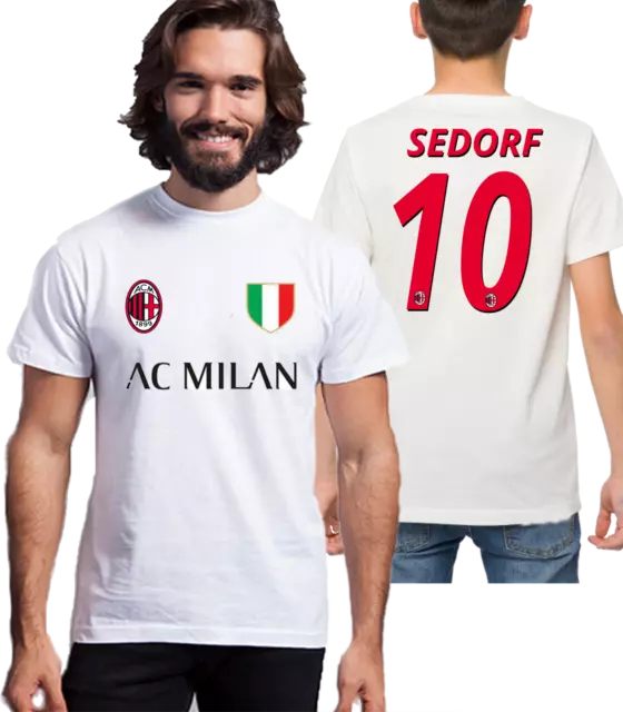 T-shirt Uomo Bambino Seedorf Milan Cuore Milanista Sport Calcio Tifoso Passione