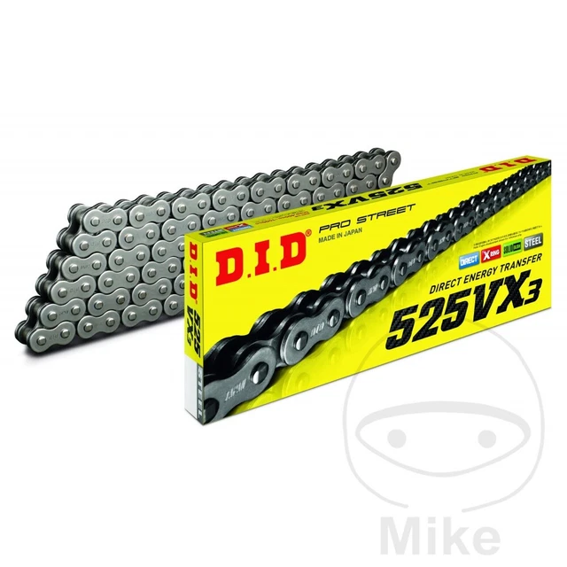 Chaîne Moto DID 525VX3 Or - 110 Maillons - Pour Kawasaki ZX-6R Ninja 636 2002