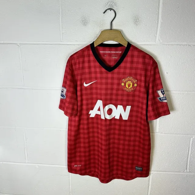 Manchester United Football Shirt Mens Large Red Nike 2012/13 Home #20 Van Persie