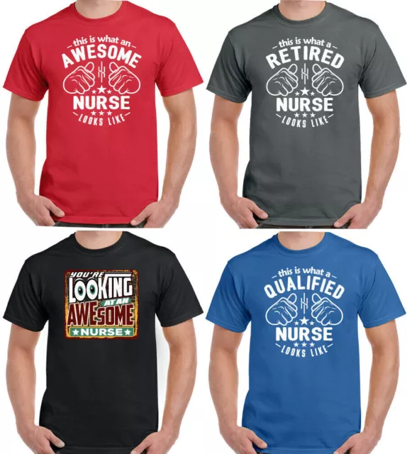 Nurse T-Shirt This is what a Looks Like Mens Funny Nursing Carer Home Top