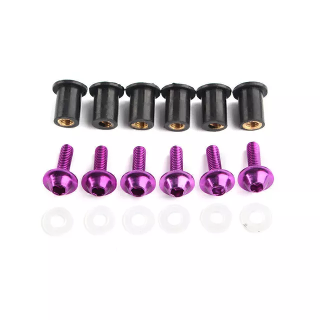 Windscreen Windshield Purple Bolts Screw Fixing Kit For Honda CBR250 300 650 900