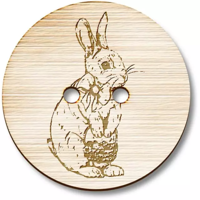 'Conejo de Pascua' Botones de Madera (BT020648)