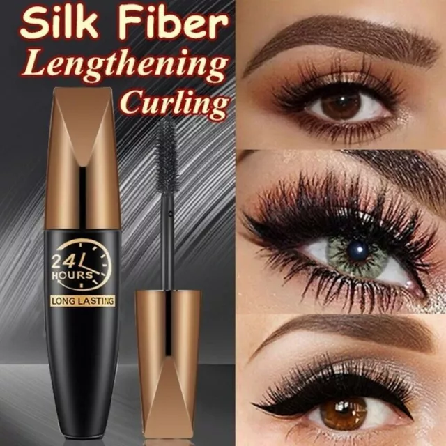 4D Silk Fiber Eyelash Mascara Extension Makeup Black Waterproof Eye Lashes AU