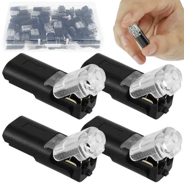 50Pcs Wire Connector Reusable Plastic Push-in Wire Terminal Block  &&