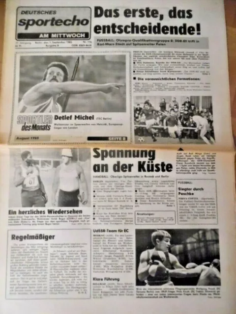 DEUTSCHES SPORTECHO 7. September 1983 Olympia-Q. DDR-Polen Judo Detlef Michel