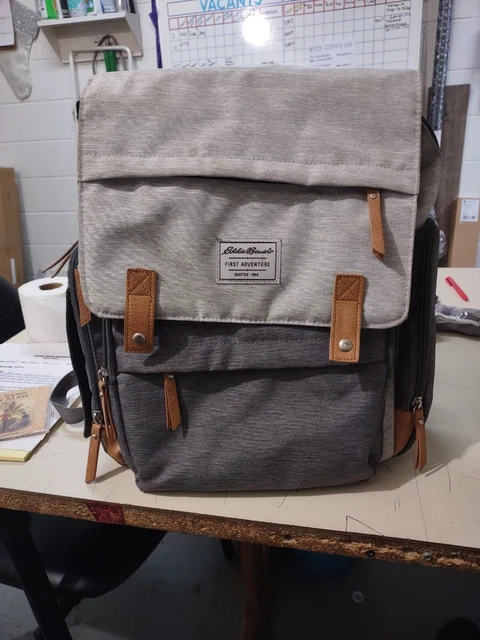 Eddie Bauer 1st Adventure Cascade Backpack Baby Diaper Bag Gray