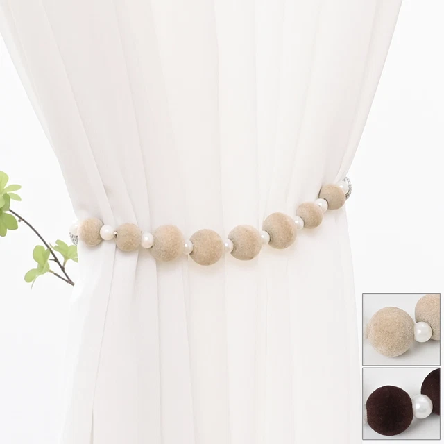 1-4 Pcs Window Curtain Rope Pompom Peals Tie Backs Tiebacks Holdbacks Home Decor