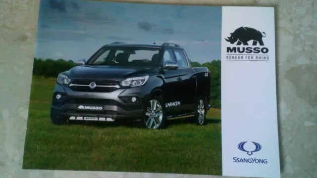 SsangYong musso colour brochure EX rebel saracen