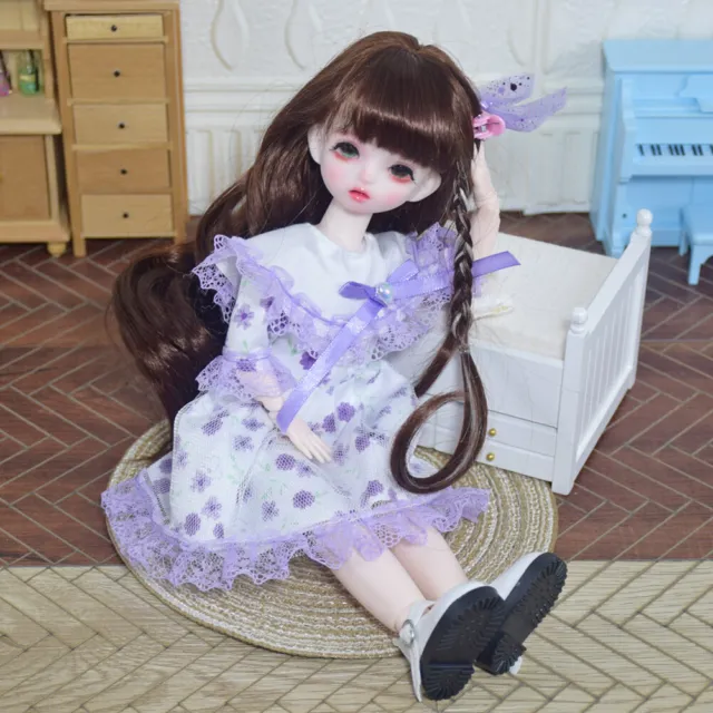 Bambola BJD articolata 1/6 sfera 30 cm mini donna ragazze con vestiti abito carino giocattolo fai da te