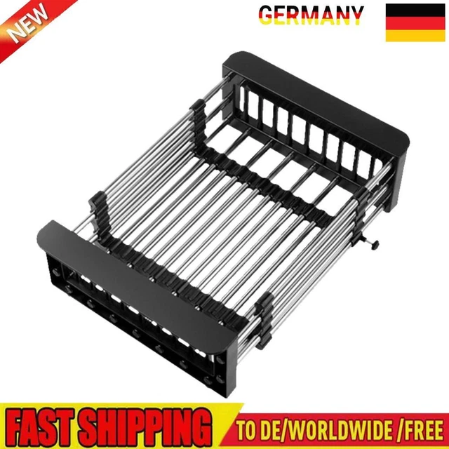 Merrwon Erweiterbares Abtropfgestell, Verstellbarer Geschirrkorb, Rostfrei 304 E