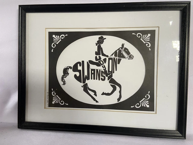 Vintage  Person-Ettes Cowgirl Silhouette 1979 Wall Art MCM Swanson