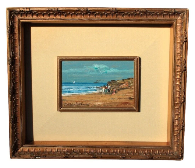 Playa En Varigotti, 1975 , Pintado Aceite En Mesa, Sergio Manfredi (1932)
