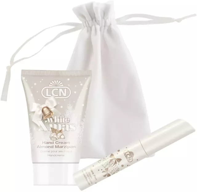 Lcn Set 2 : Creme Mains 30Ml + Mini Stylo Soin + Pochette Velours Blanc