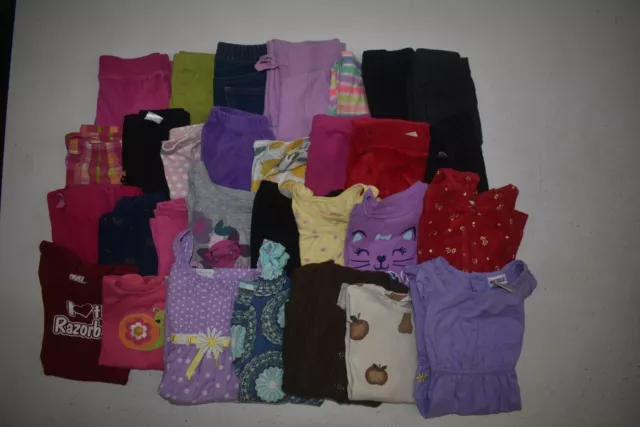 Wholesale Bulk Lot Of 30 Girls Size 3T Mixed Season Tops Bottoms Shirts Pants