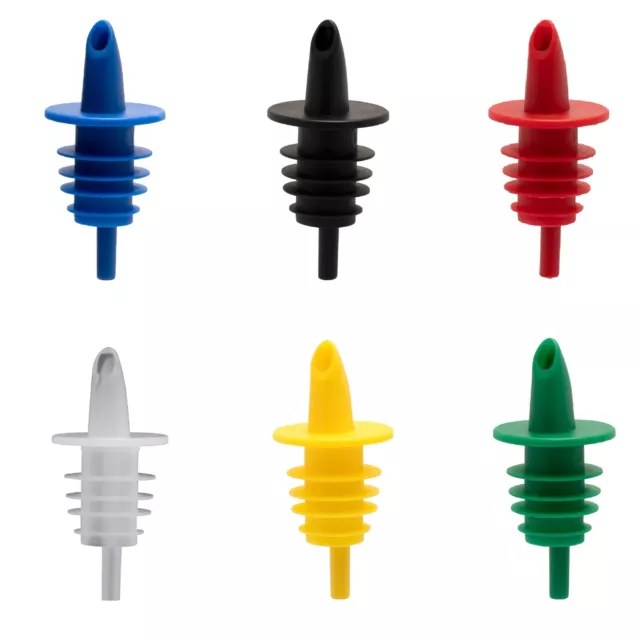 12x Mixed Colours Liquor Spirit Pourer Free Flow Wine Bottle Pour Spout Stopper