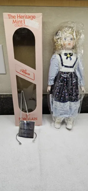 The Heritage Ltd. Collection-Allison 16" Porcelian Doll D-27, PERFECT Condition