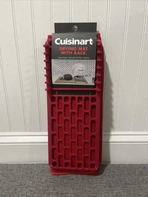 Cuisinart Drying Mat w/ Rack 16"x18" Compact & Quick Dry - Red Brand NWT