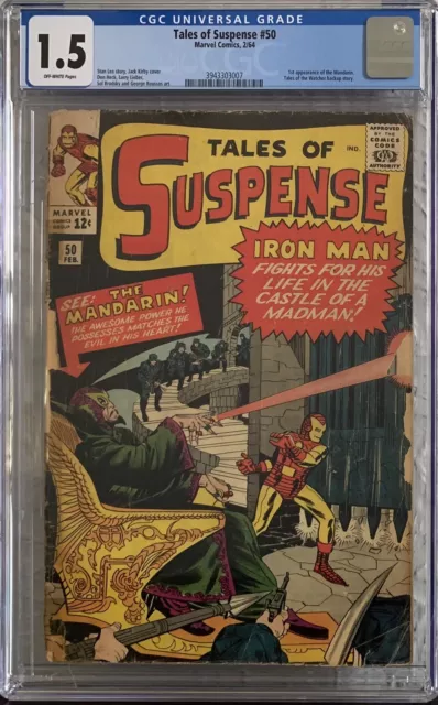 Tales Of Suspense #50 Cgc 1.5 Fr/Gd 1964 1St Appearance Of Mandarin Marvel Comic