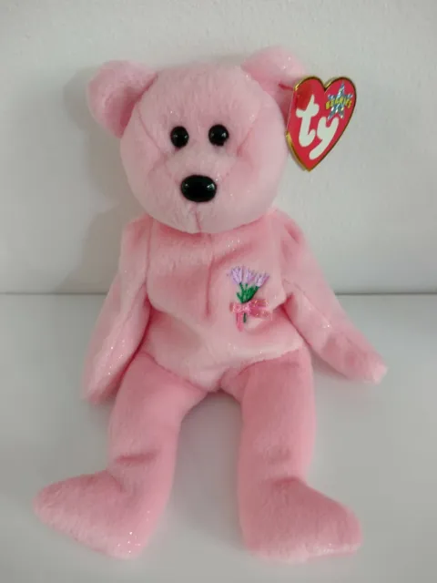 TY Beanie Babies Pink 'Mum' Bear Mother's day 2001 Retired Vintage Collectable