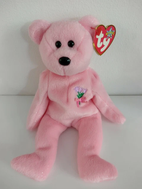 TY Beanie Babies Pink 'Mum' Bear Mother's day 2001 Retired Vintage Collectable