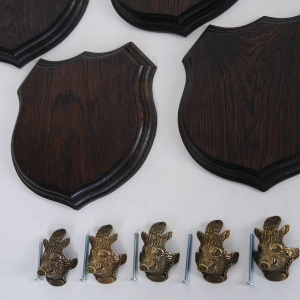 5x Wappenschilder Jabalí Af 17cm Escudo de Trofeo Jabalí Cabeza Portada Pequeño 3