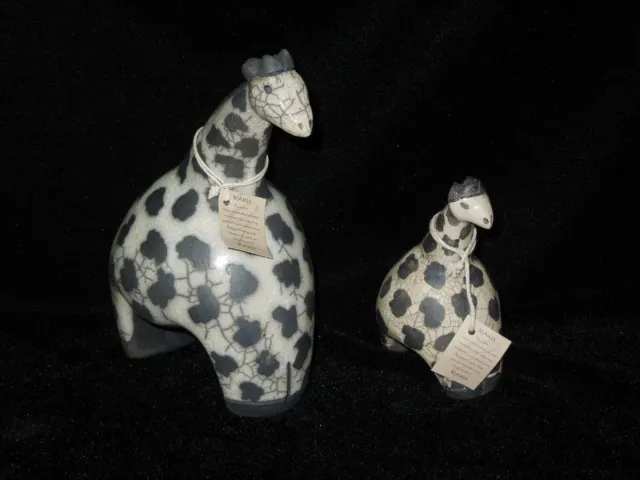 RAKU Crazy Clay Gerhard de Beer Giraffes South Africa Studio Pottery Hand Made 2