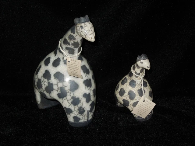 RAKU Crazy Clay Gerhard de Beer Giraffes South Africa Studio Pottery Hand Made 2