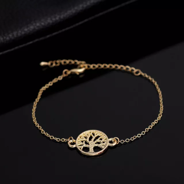 Armband Baum des Lebens Glück Armkette Armkettchen Silber Gold Minimal Damen
