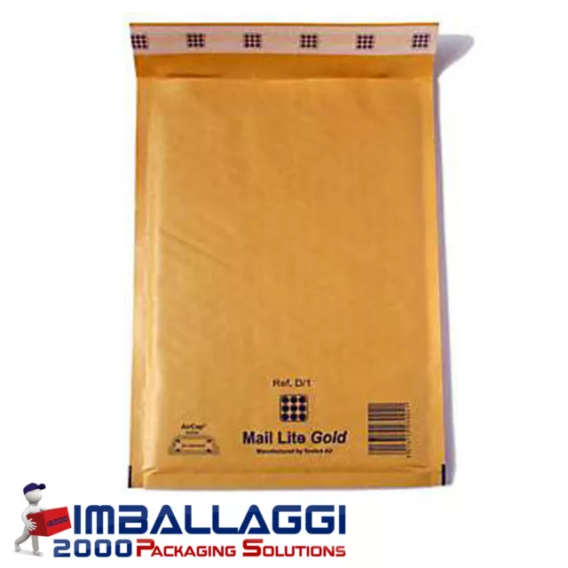 BUSTE POSTALI IMBOTTITE MAIL LITE GOLD CM 27x36 PEZZI 50