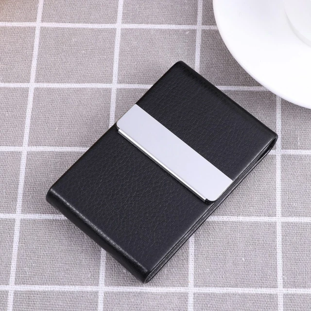Portacarte In Metallo Argentato Con Molla – 4,05x2,36x1,8 Cm, Sottile E Resistente, Per Biglietti Da Visita, Carte Di Credito E Contanti
