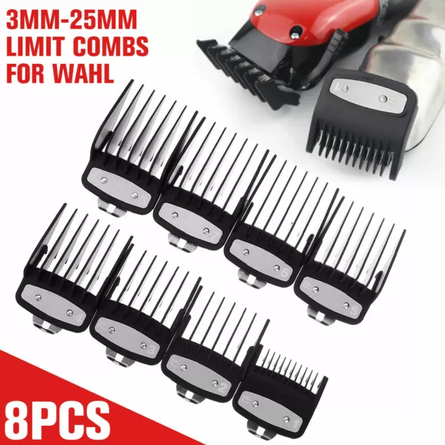 8Pcs Premium Hair Clipper Limit Cutting Guide Comb Guards Tool Kit Set For WAHL