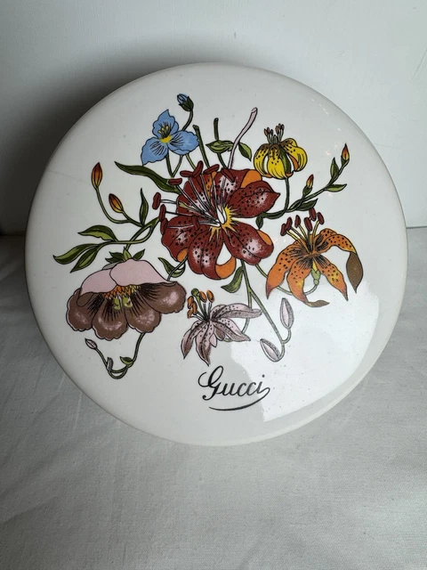 GUCCI PORCELAIN FLORAL Square Tray/Ashtray by Richard Ginori