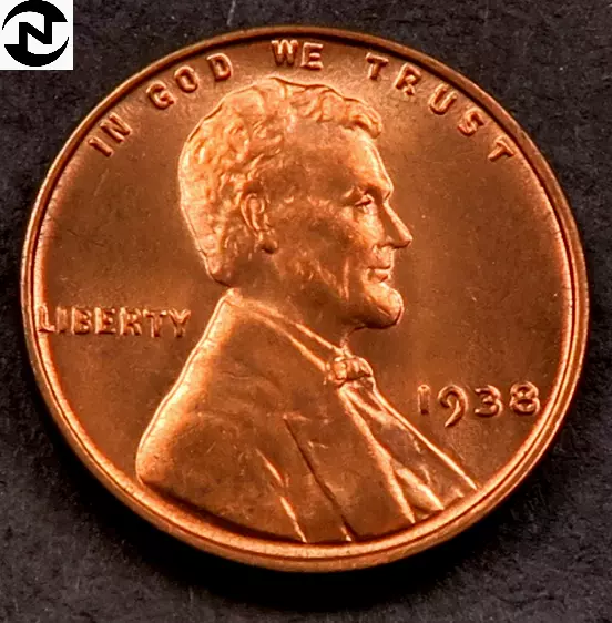 1938 Lincoln Wheat Penny Cent ~ Gem BU (red) ~ *Fresh OBW Coin* ~ 1 Coin
