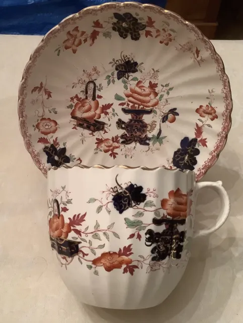 Ancien Bol et Soucoupe décor au Chinois Faïence Anglaise  XIXème,P