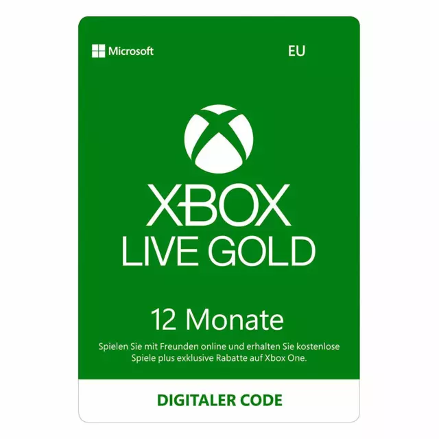 Abbonamento Xbox Live Gold 12 mesi - codice digitale Xbox One/360 12 mesi - UE