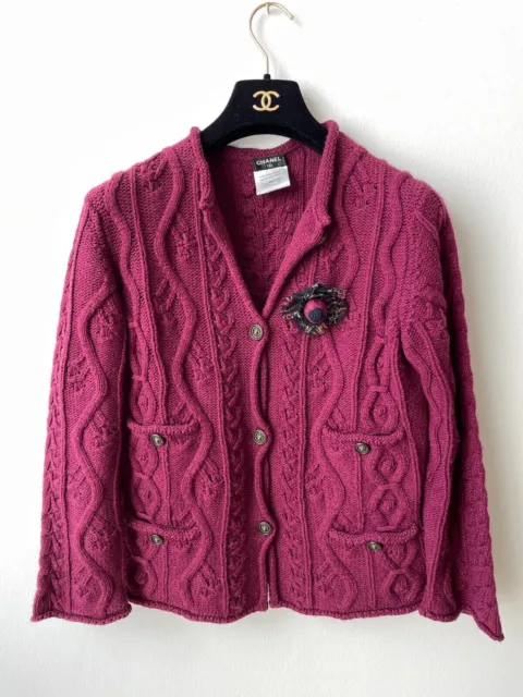 New Chanel Cashmere Cardigan Sweater Jumper FR38 with Chanel Box