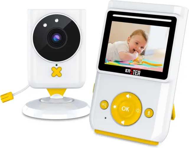 Video Baby Monitor with Camera and Audio, Baby Monitor No Wifi with 2.4'' LCD S