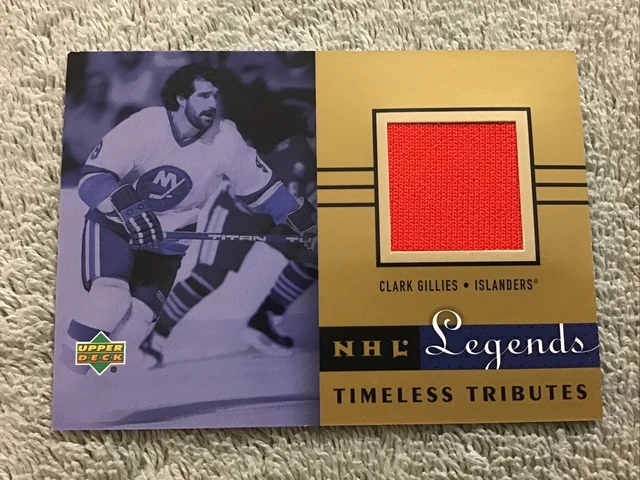 2001-02 UD Legends CLARK GILLIES Timeless Tributes Game Used Jersey NY Islanders