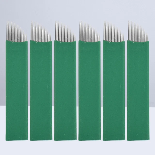 50 Pcs Disposable Sloped Needle Eyebrow Needles Set Eyebrow
