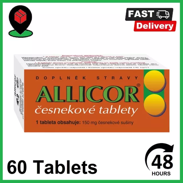 ALLICOR Garlic 60 Tablets Vitamin Healt Heart Immune Support Antioxidant Vegan